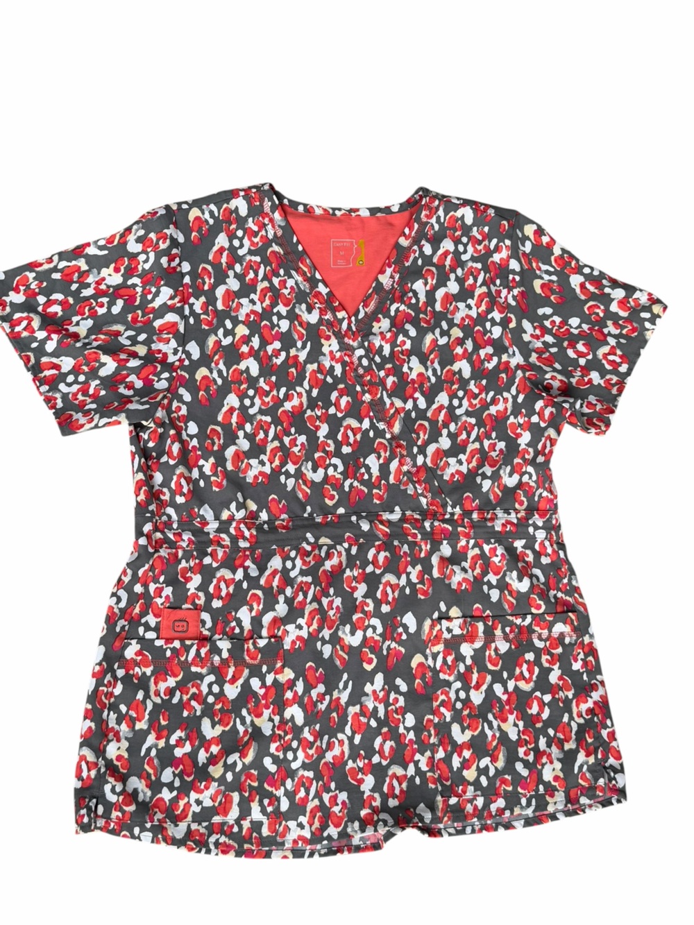Easy Fit ladies Abstract Print Medical Scrub Top size Medium